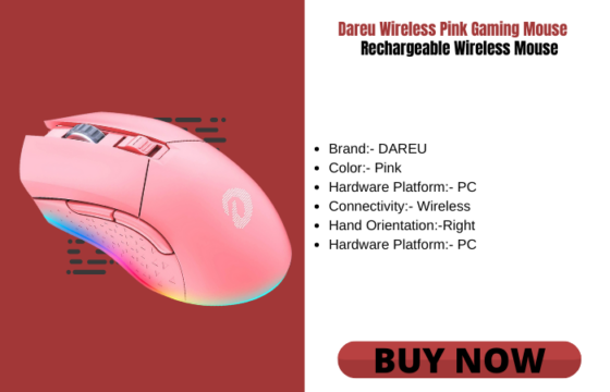 Dareu Wireless Pink Gaming Mouse 